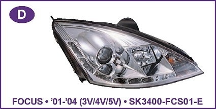 Devil Eye farovi FORD FOCUS I 3V/4V/5V Hrom,CRNI 01-04